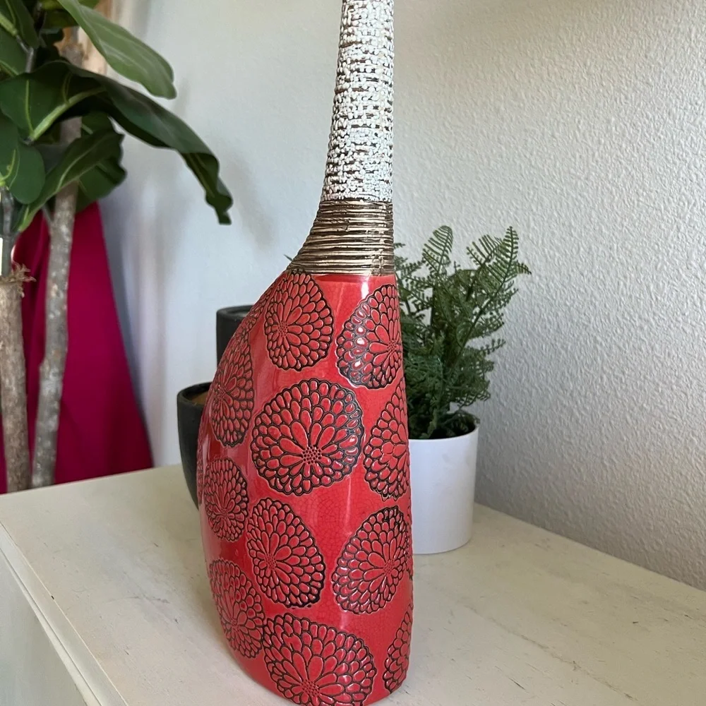 Boho Ceramic Odd Shape Floral Vase
